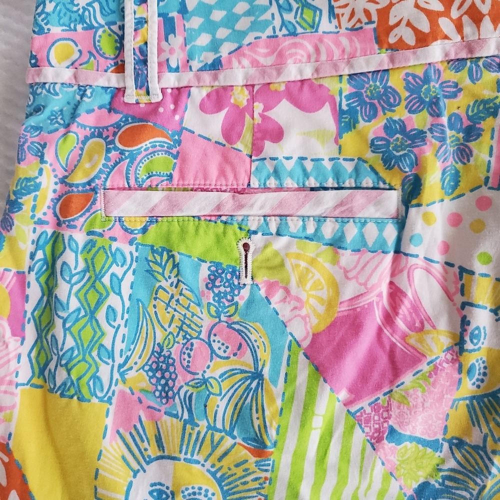 Lilly Pulitzer Palm Beach Fit Patchwork Shorts. Size 12 - Picture 7 of 11